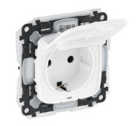 Розетка с заземлением влагозащищенная IP44, белый, 755204 Legrand Valena Allure