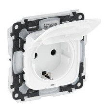 Розетка с заземлением влагозащищенная IP44, белый, 755204 Legrand Valena Allure