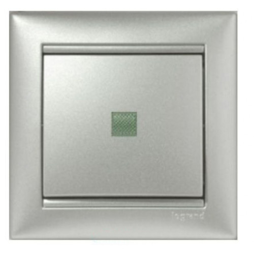 Выключатель с подсветкой, алюминий, Legrand 770110 Valena
