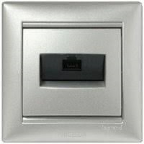 Розетка компьютерная RJ45, алюминий, Legrand 770230 Valena