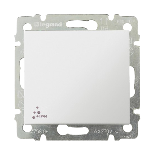 Выключатель влагозащищенный IP44 1-клавишный, белый, 774201 Legrand Valena