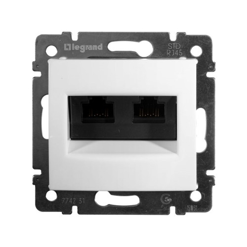 Розетка компьютерная RJ45 двойная, белый, 774231 Legrand Valena
