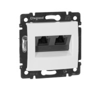 Розетка компьютерная RJ45 двойная, белый, 774231 Legrand Valena