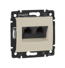 Розетка компьютерная RJ45 двойная, слоновая кость, 774131 Valena Legrand