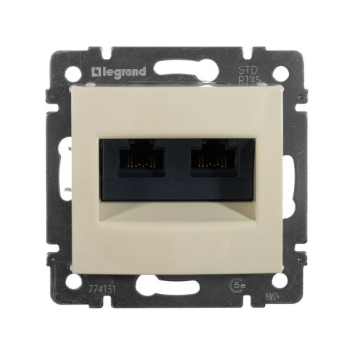 Розетка компьютерная RJ45 двойная, слоновая кость, 774131 Valena Legrand