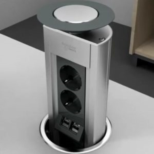 Выдвижной блок для розеток в стол, пустой на 8 модулей, ISM20401 Schneider Electric
