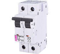 Автоматический выключатель 2А, 2 полюса, тип C, Eti 2133708