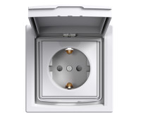 Розетка влагозащищенная IP44 с заземлением, белый, EPH3100321 Schneider Asfora