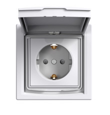 Розетка влагозащищенная IP44 с заземлением, белый, EPH3100321 Schneider Asfora