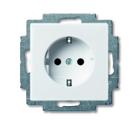 Розетка электрическая с заземлением, белый, ABB 20 EUC-94-507 Basic 55