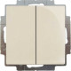Выключатель 2-клавишный проходной, слоновая кость, ABB 2006/6/6 UC-92-507 Basic 55