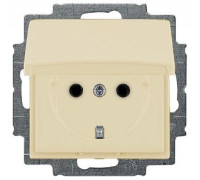 Розетка с заземлением и крышкой, слоновая кость, ABB 20 EUK-92-507 Basic 55