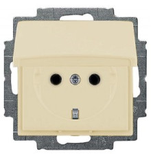 Розетка с заземлением и крышкой, слоновая кость, ABB 20 EUK-92-507 Basic 55