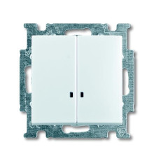 Выключатель 2-клавишный с подсветкой, белый, ABB 2006/5 UCGL-94-507 Basic 55