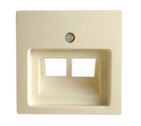 Накладка для двойной компьютерной розетки, слоновая кость, ABB 1803-02-92-507 Basic 55