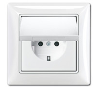 Розетка влагозащищенная IP44 в сборе с рамкой, белый, ABB 20 EUCKD-94-507 Basic 55