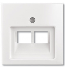 Накладка для двойной компьютерной розетки, белый, ABB 1803-02-94-507 Basic 55