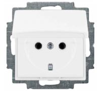 Розетка с заземлением и крышкой, белый, ABB 20 EUK-94-507 Basic 55