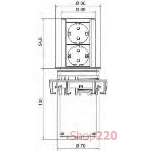 Выдвижной блок розеток Bachmann Elevator 220В + HDMI + RJ45