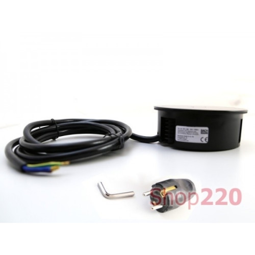 Врезная розетка в стол Bachmann TWIST 220В + USB зарядное, белый матовый