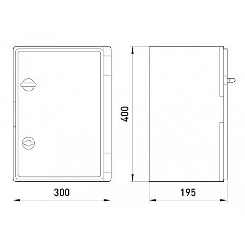 Щит ударопрочный из АБС-пластика 300х400х195мм, IP65, e.plbox.300.400.195.blank, Enext CP5003D