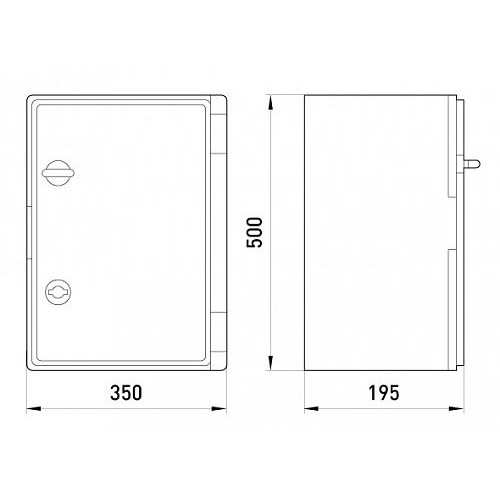 Щит ударопрочный из АБС-пластика 350х500х195мм, IP65, e.plbox.350.500.195.blank, Enext CP5007