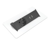 Блок розеток в стол 220В + USB, белый, Axessline QuickBox, Kondator