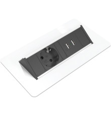 Блок розеток в стол 220В + USB, белый, Axessline QuickBox, Kondator