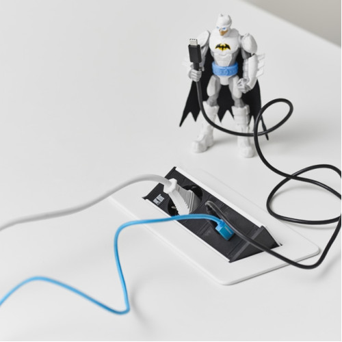 Блок розеток в стол 220В + USB, белый, Axessline QuickBox, Kondator