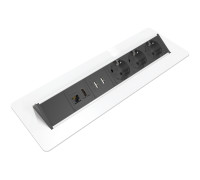 Блок розеток в стол 220В + USB + HDMI + RJ45, белый, Axessline QuickBox Kondator