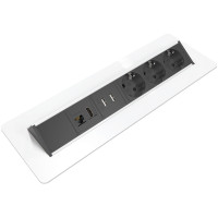 Блок розеток в стол 220В + USB + HDMI + RJ45, белый, Axessline QuickBox Kondator