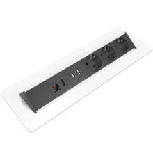 Блок розеток в стол 220В + USB + HDMI + RJ45, белый, Axessline QuickBox Kondator