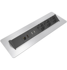 Блок розеток в стол 220В + USB + HDMI + RJ45, нержавеющая сталь, Axessline QuickBox Kondator