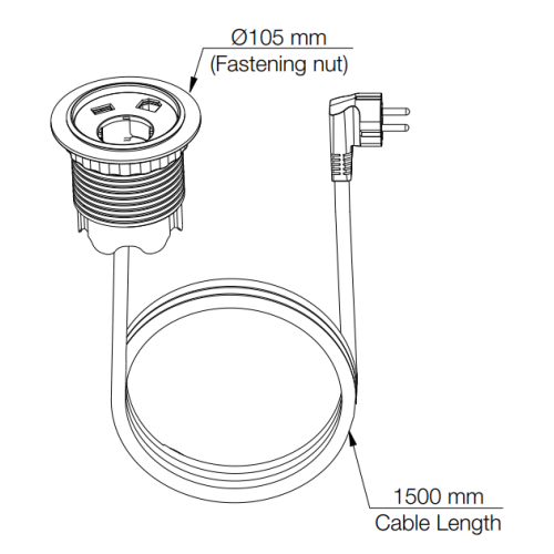 Врезная розетка в стол с USB и HDMI, черный, Powerdot Kondator