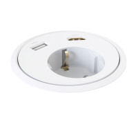 Врезная розетка в стол с USB и HDMI, белый, Powerdot Kondator