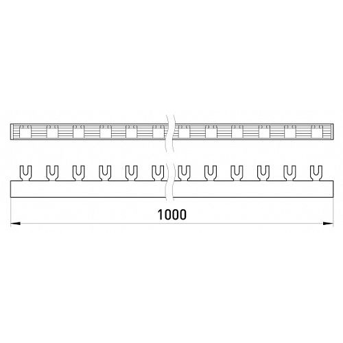 Гребенка соединительная 1-полюсная, 1 метр, e.bc.u.stand.1.63 s180001 Enext