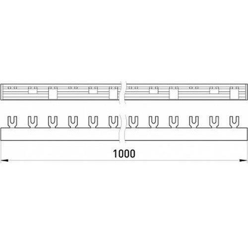 Гребенка соединительная 3-полюсная, 1 метр, e.bc.u.stand.3.63 s180003 Enext