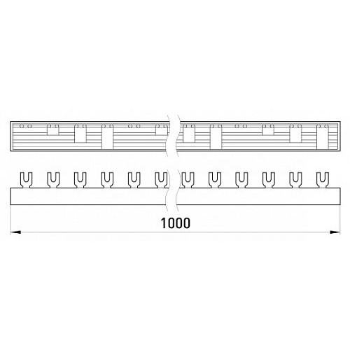 Гребенка соединительная 4-полюсная, 1 метр, e.bc.u.stand.4.63 s180004 Enext