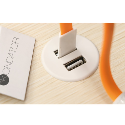 Врезная USB розетка, белый, Powerdot Micro Kondator