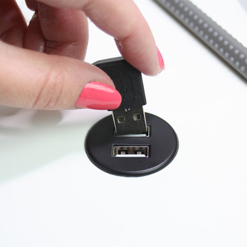 Врезная USB розетка, черный, Powerdot Micro Kondator