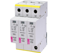 Ограничитель перенапряжения (разрядник) на 3 полюса, 20 кА, ETI ETITEC C T2 275/20 (3+0) 2440399