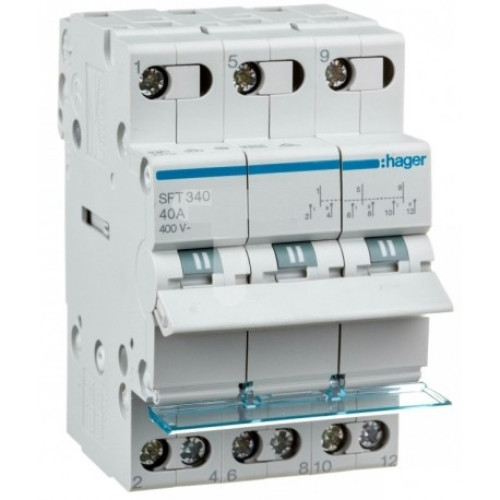 Рубильник перекидной Hager SFT340 3-х полюсный, 40 А