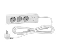 Удлинитель на 3 розетки, шнур 3м, белый, Unica Extend ST9433W Schneider Electric