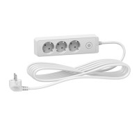 Удлинитель на 3 розетки, шнур 5м, белый, Unica Extend ST9435W Schneider Electric