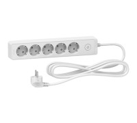 Удлинитель на 5 розеток, шнур 1,5м, белый, Unica Extend ST9451W Schneider Electric