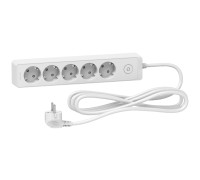Удлинитель на 5 розеток, шнур 5м, белый, Unica Extend ST9455W Schneider Electric