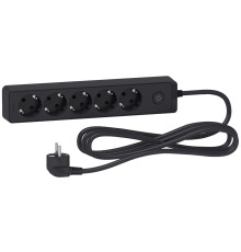 Удлинитель на 5 розеток, шнур 1,5м, черный, Unica Extend ST9451B Schneider Electric
