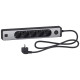 Удлинитель на 5 розеток + USB, шнур 1.5м, черный/алюминий, Unica Extend ST945U1BA Schneider