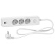 Удлинитель на 3 розетки + USB, шнур 1,5м, белый, Unica Extend ST943U1W Schneider