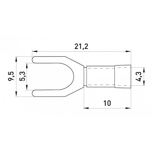 Наконечник вилочный 0.5-1.5 кв.мм, e.terminal.stand.sv.1,25.5.black Enext s2036010